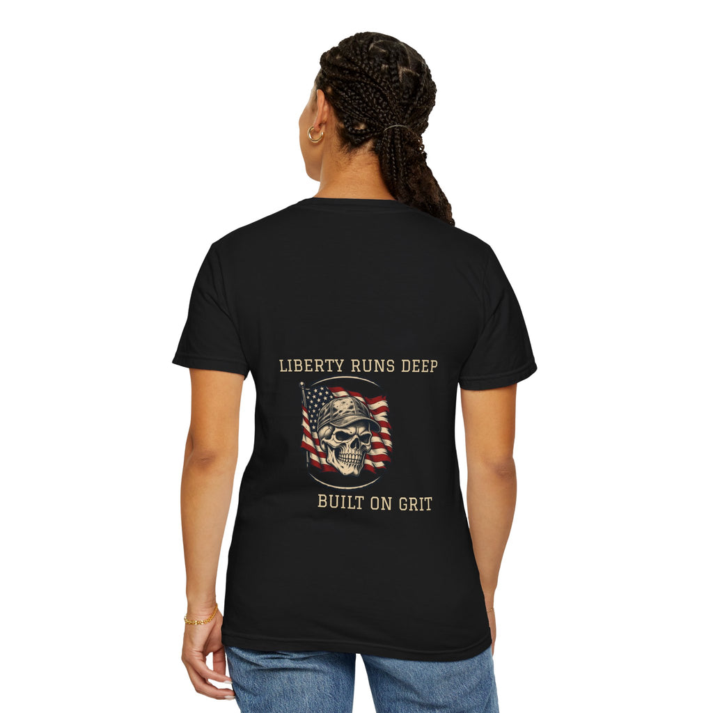 Liberty Runs Deep — Skull & Flag Comfort Colors® 1717 Tee