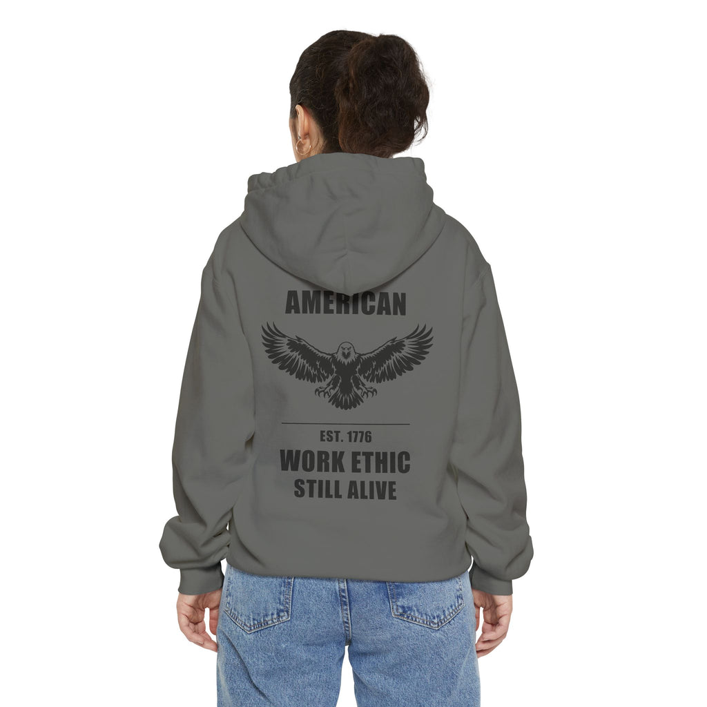 American Work Ethic Still Alive — Garment-Dyed Hoodie