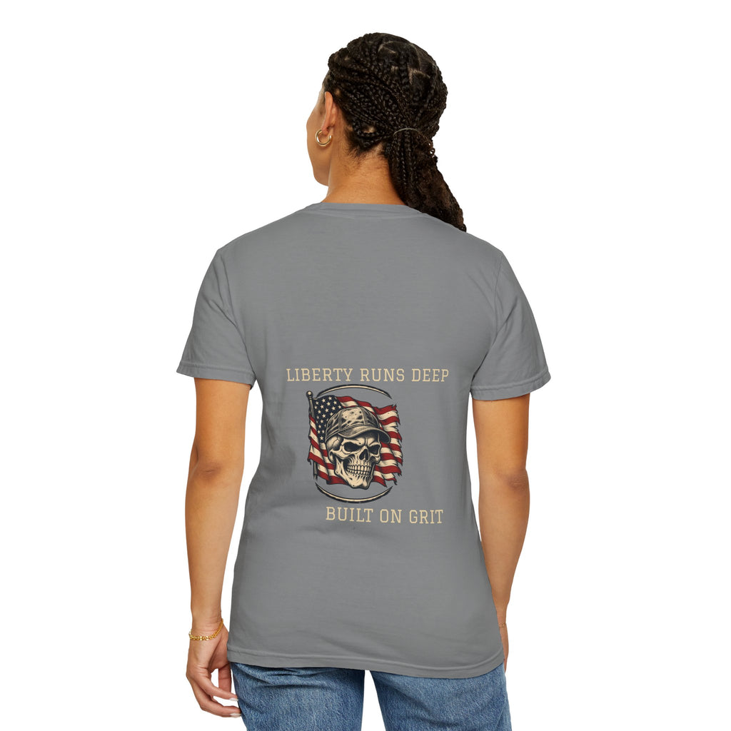 Liberty Runs Deep — Skull & Flag Comfort Colors® 1717 Tee