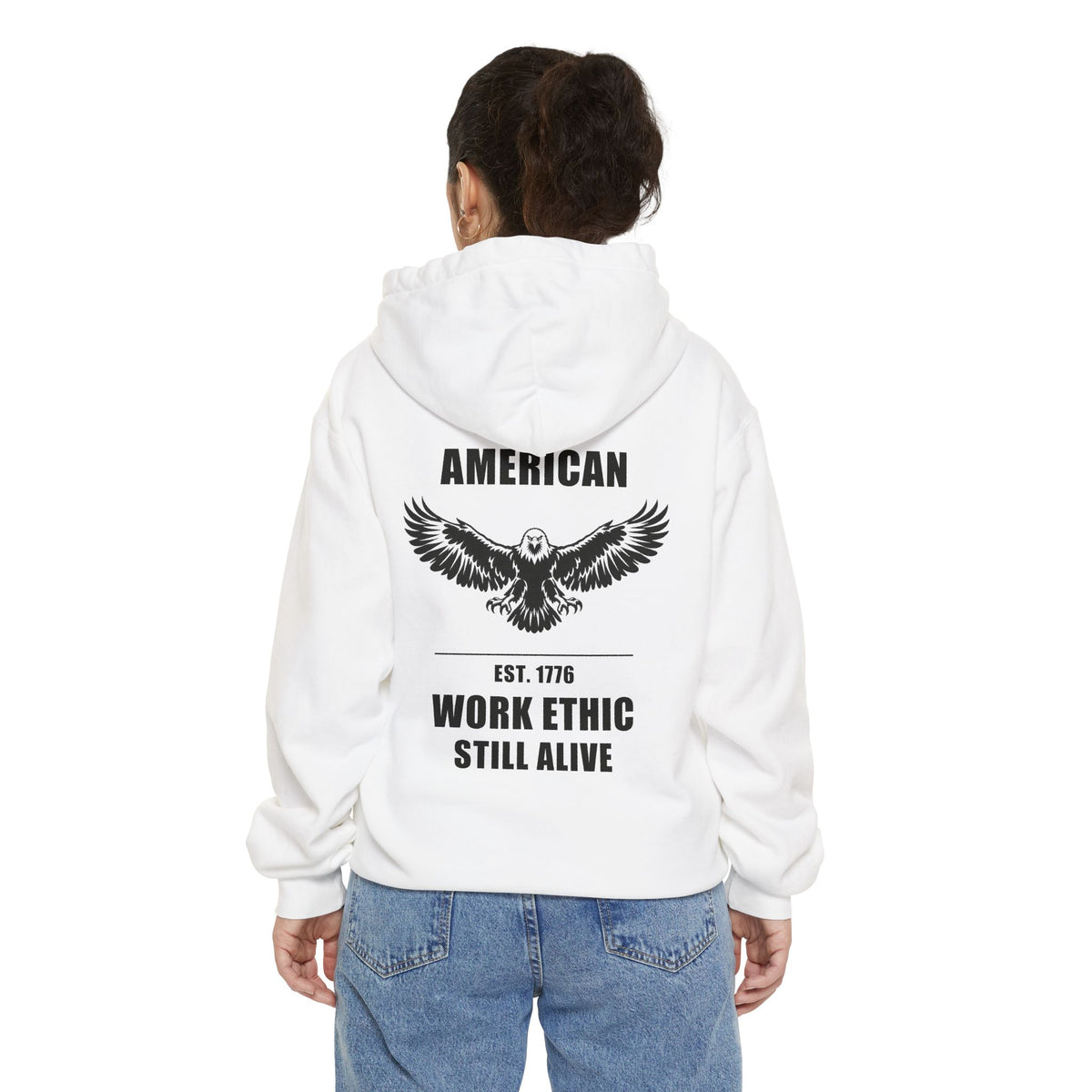 American Work Ethic Still Alive — Garment-Dyed Hoodie