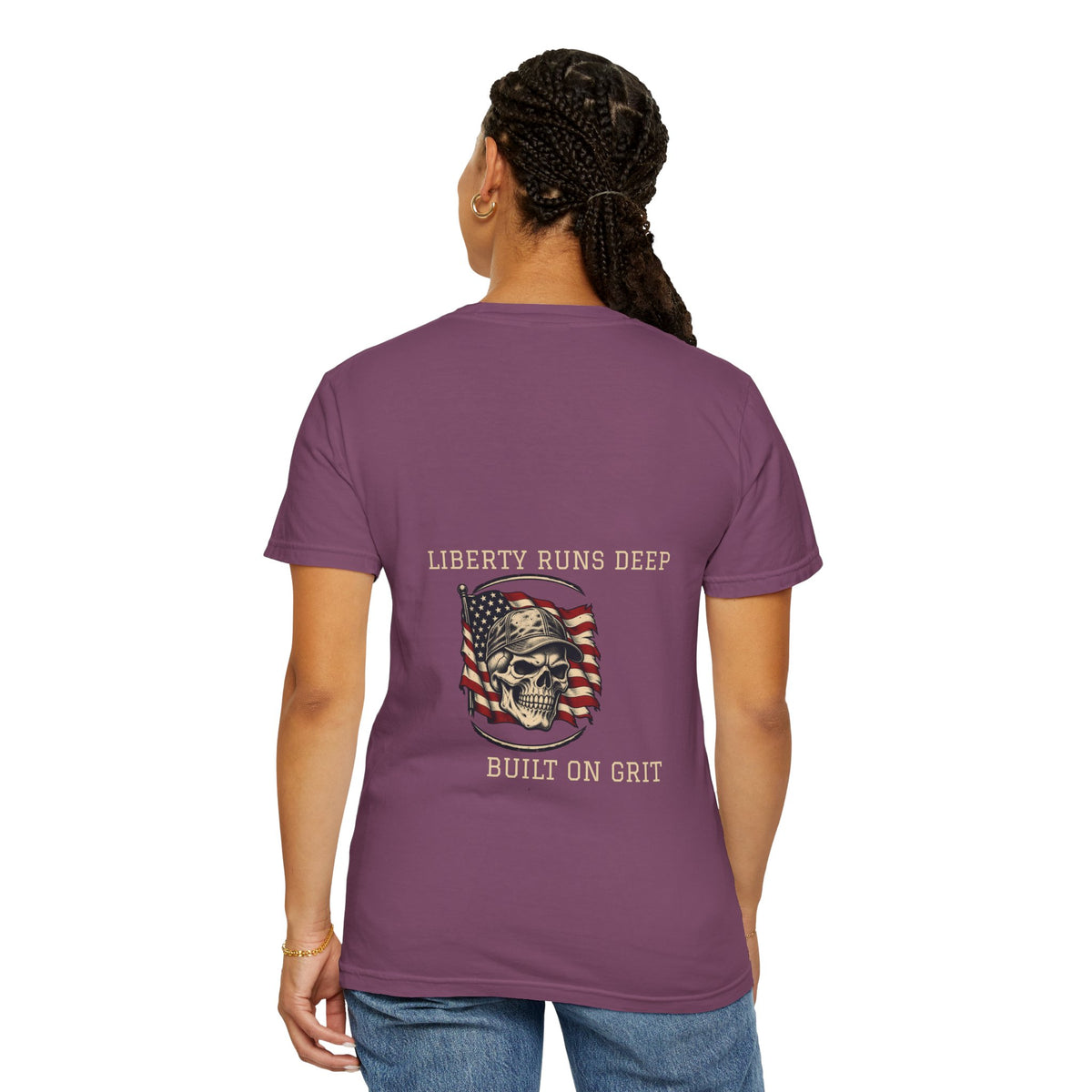 Liberty Runs Deep — Skull & Flag Comfort Colors® 1717 Tee