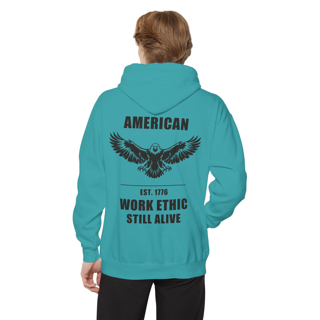 American Work Ethic Still Alive — Garment-Dyed Hoodie