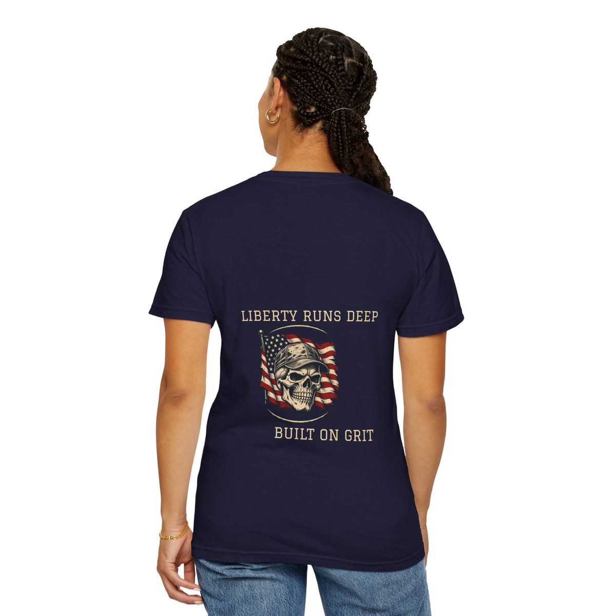 Liberty Runs Deep — Skull & Flag Comfort Colors® 1717 Tee